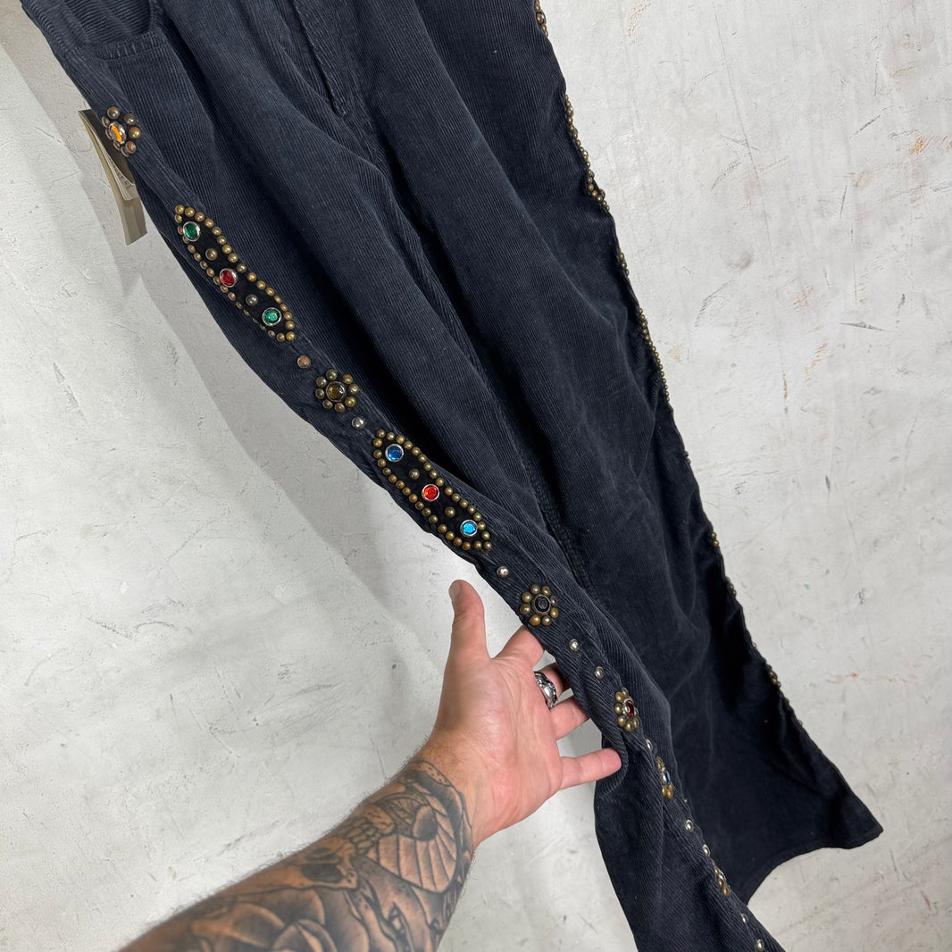 Kapital Corduroy Bondage Laced Gemstone Pants