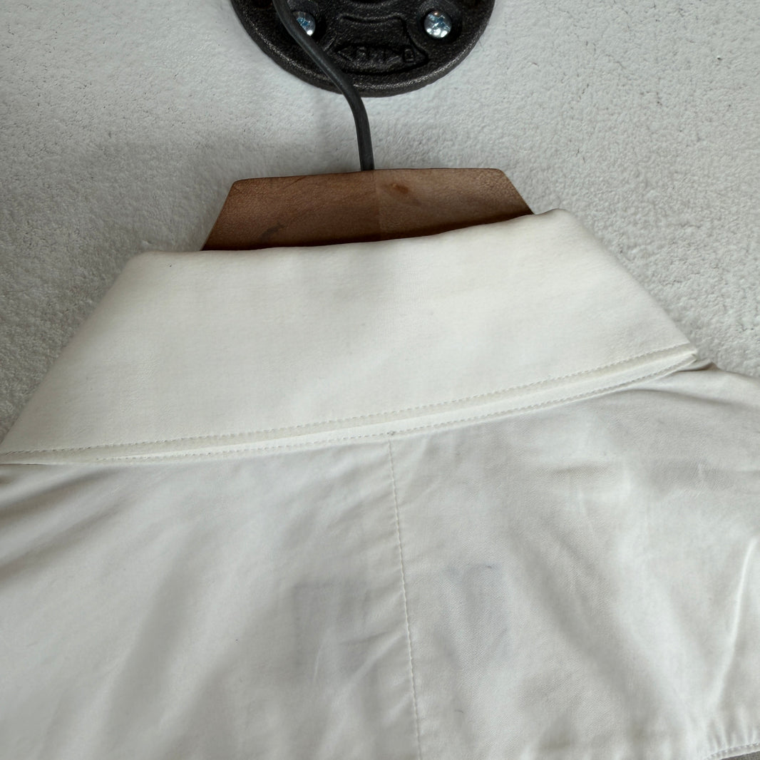 Lanvin White Silver Ball Detail Button Up Shirt