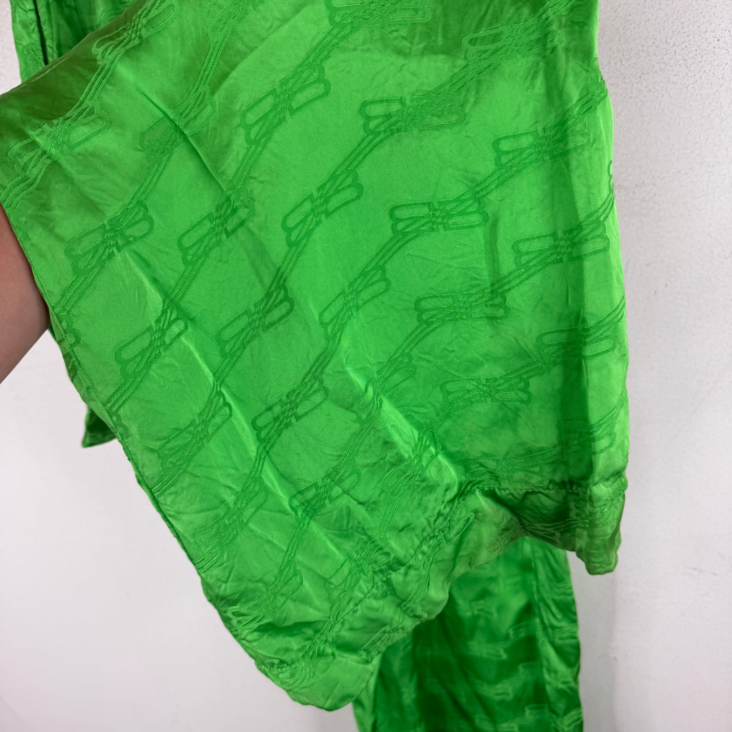 Balenciaga Green BB Monogram Pajama Pants