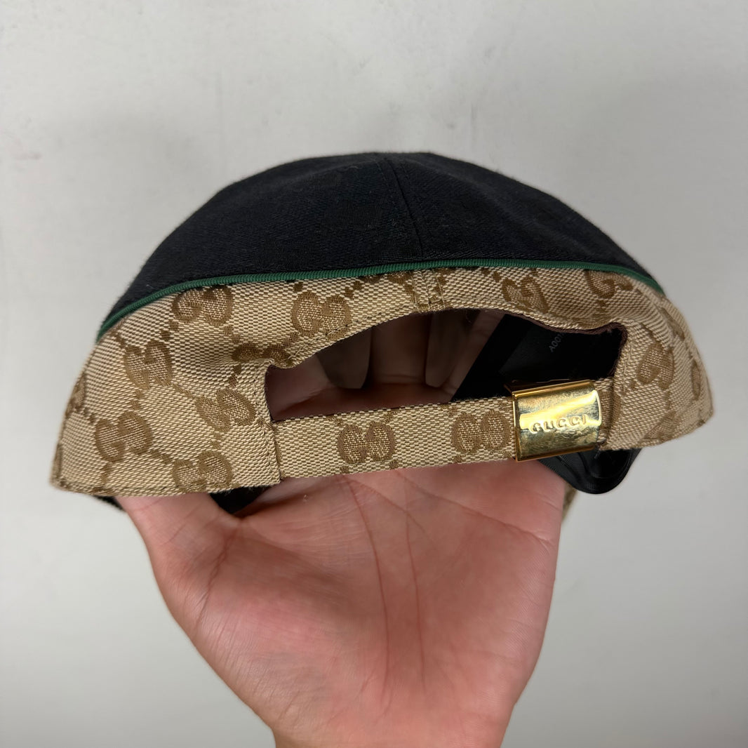 Gucci Black/Beige GG Canvas Monogram Baseball Hat