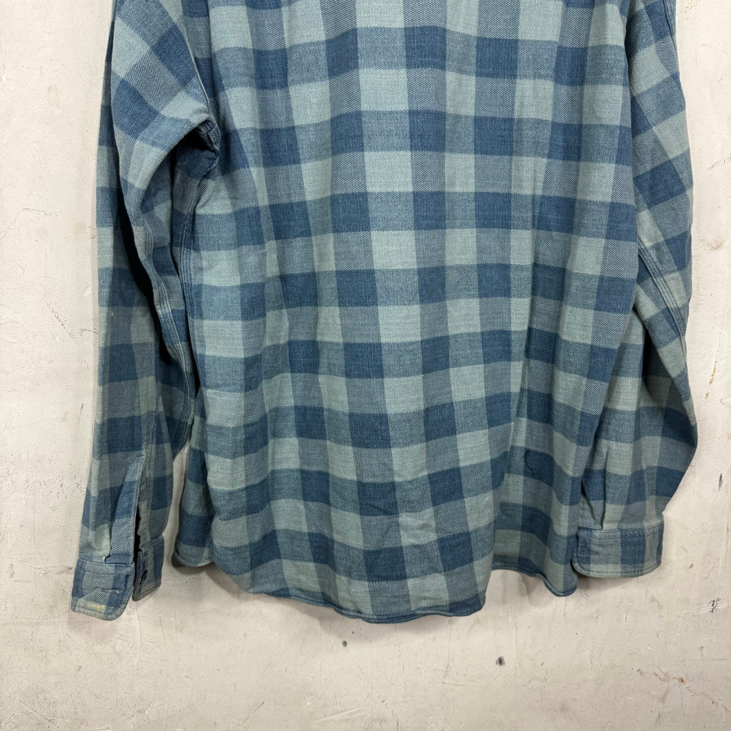 RRL Light Blue Plaid Flannel