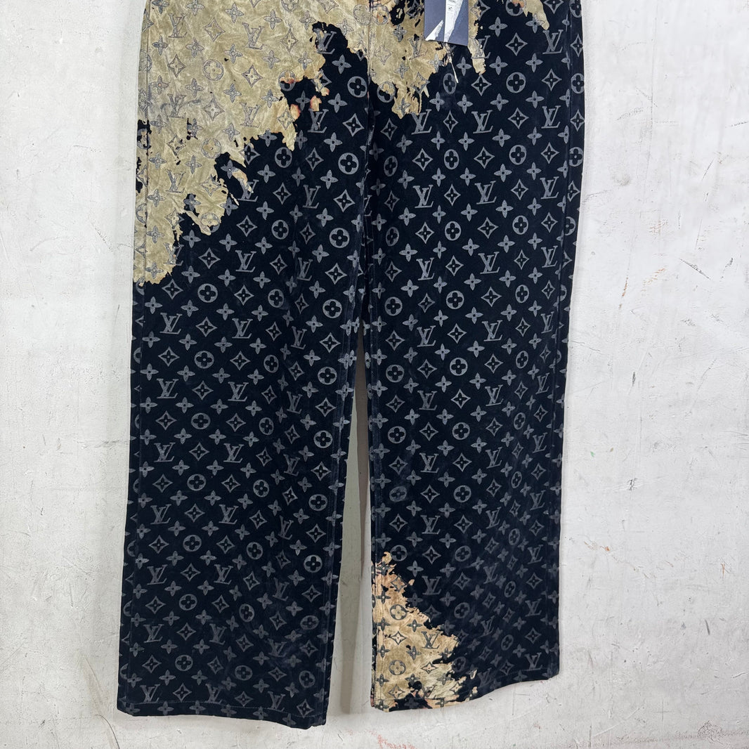 Louis Vuitton Velvet Monogram Bleached Jeans