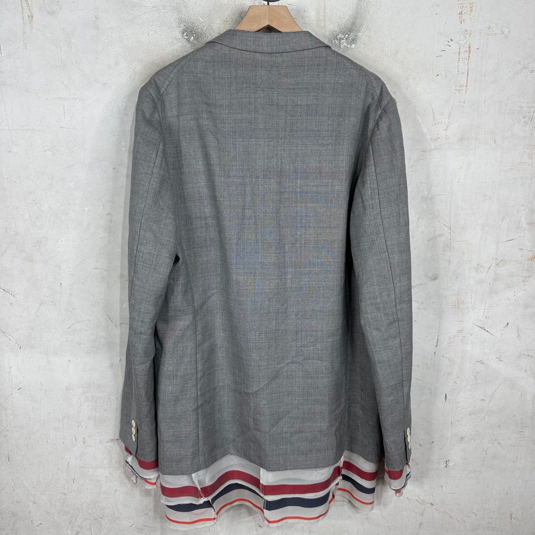 CDG HP Striped Tule Layered Blazer