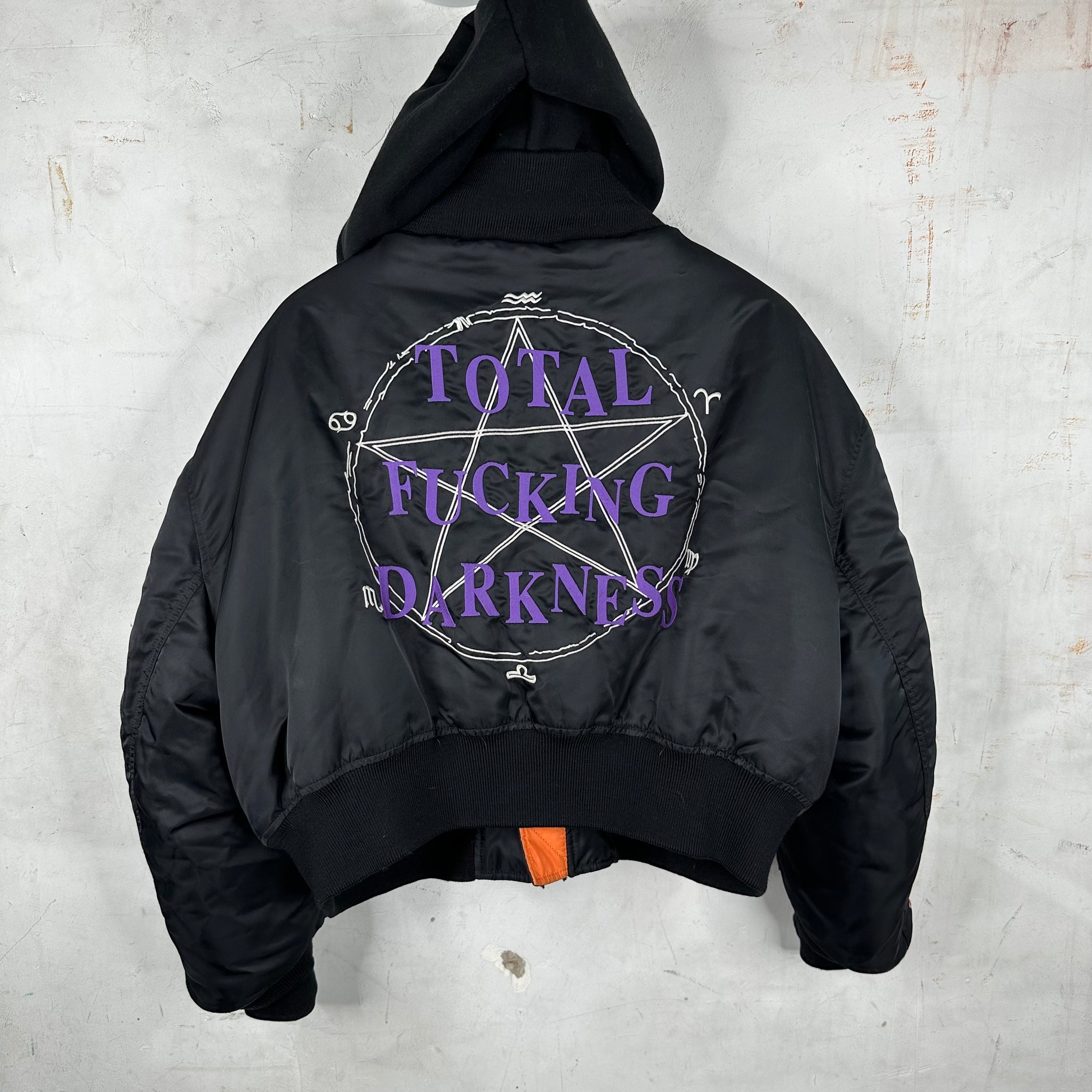 VETEMENTS Total Fucking Darkness Cropped Bomber Jacket – www.Lukes.store