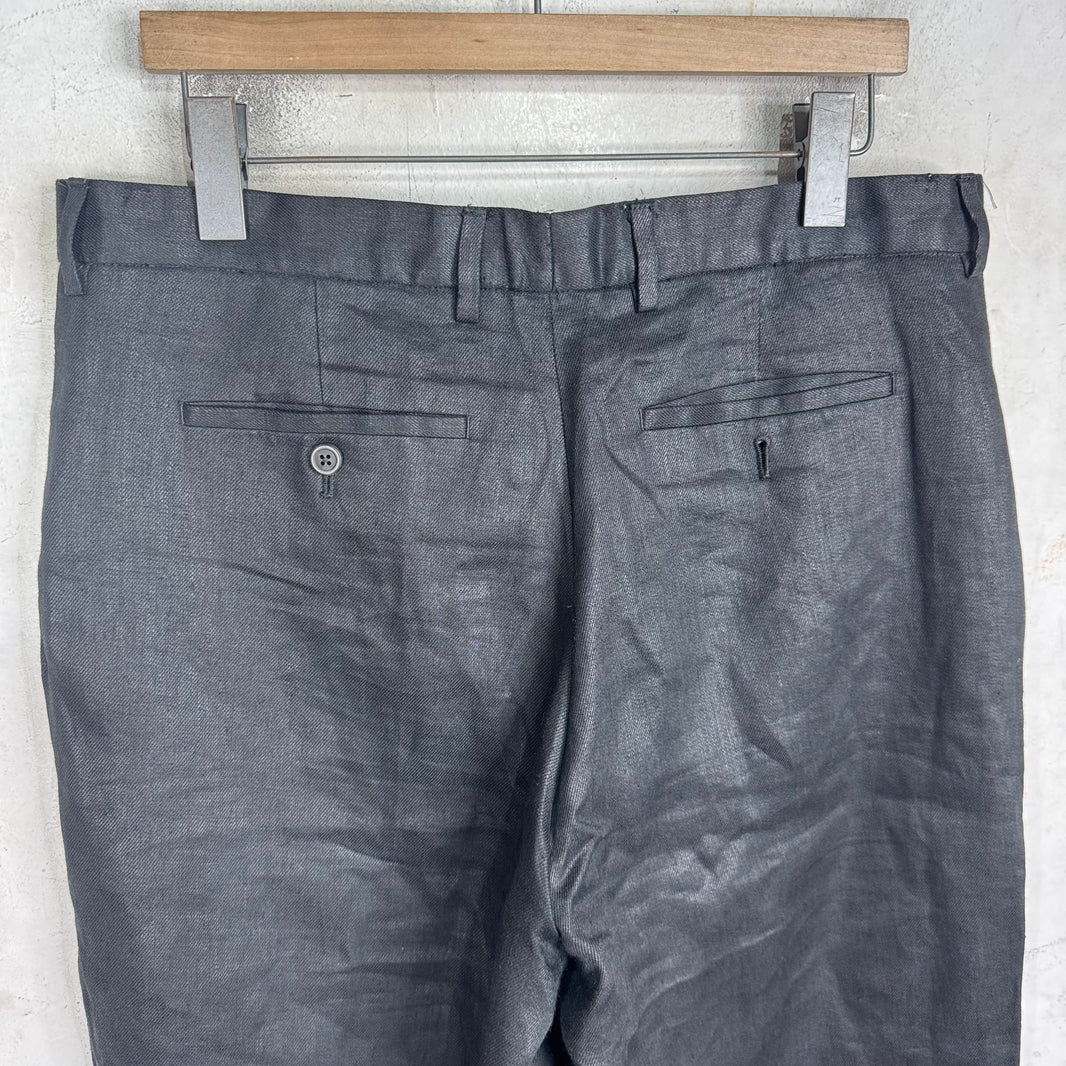 Rick Owens Linen Loose Straight Trousers