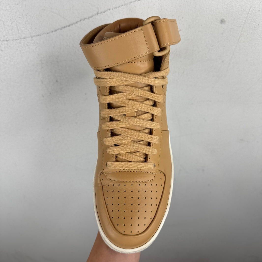 Celine Tan Leather High-Top Sneakers