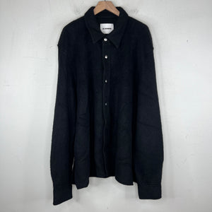 Jil Sander Black Alpaca/Wool Blend Snap Button Overshirt