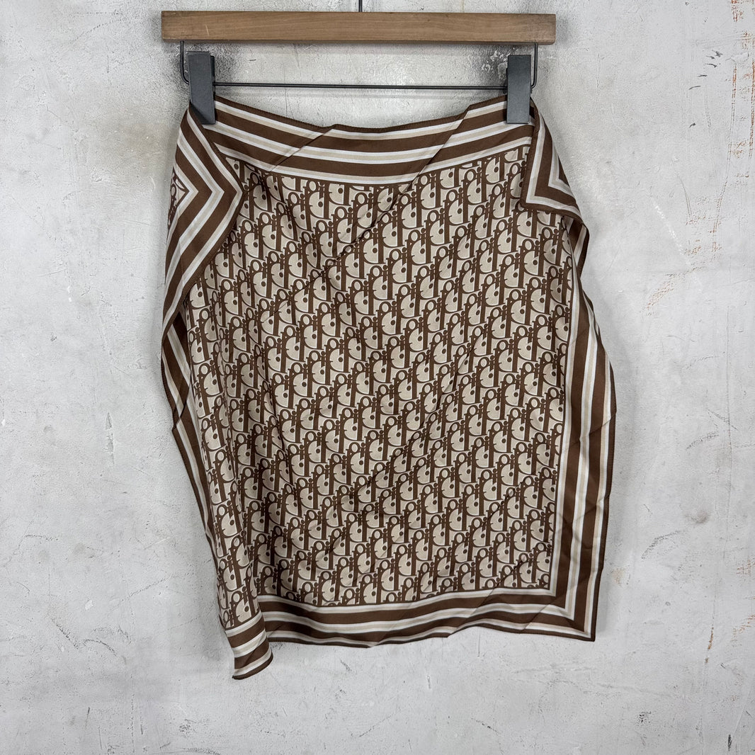 Dior Silk Brown Oblique Scarf