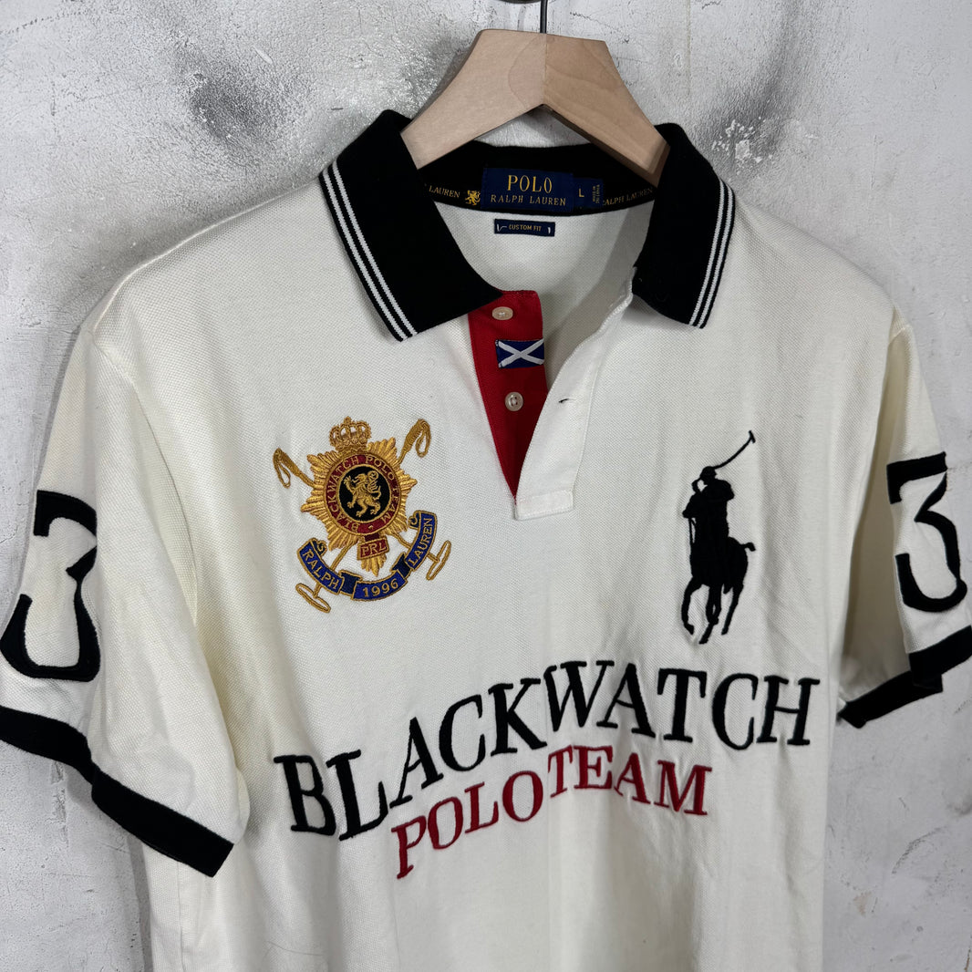 Ralph Lauren White Blackwatch Big Pony Polo