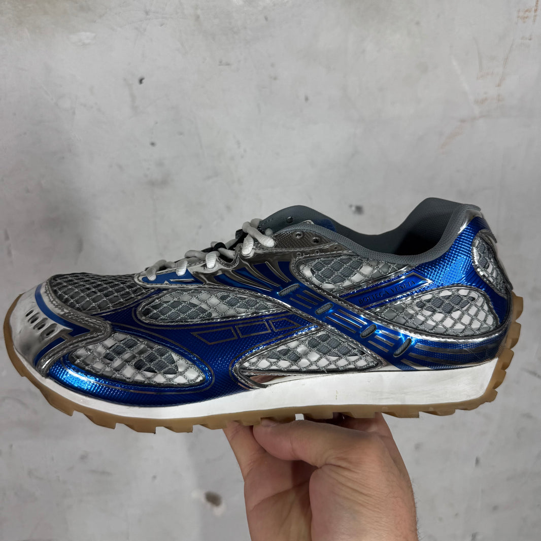 Bottega Veneta Blue Metallic Orbits