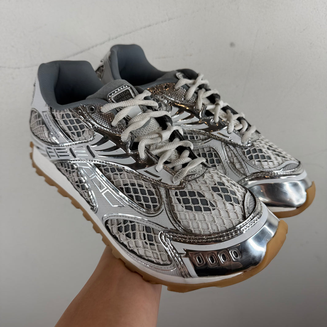 Bottega Veneta Silver/White Orbit Sneakers