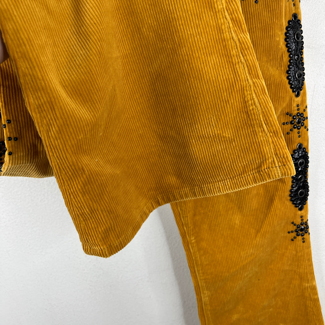 Cout De La Liberte Corduroy Jeweled Flare Pants