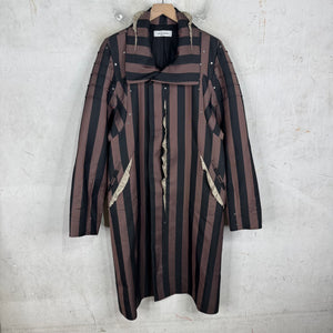 Kiko Kostadinov Sirokko Striped Ruffled Coat