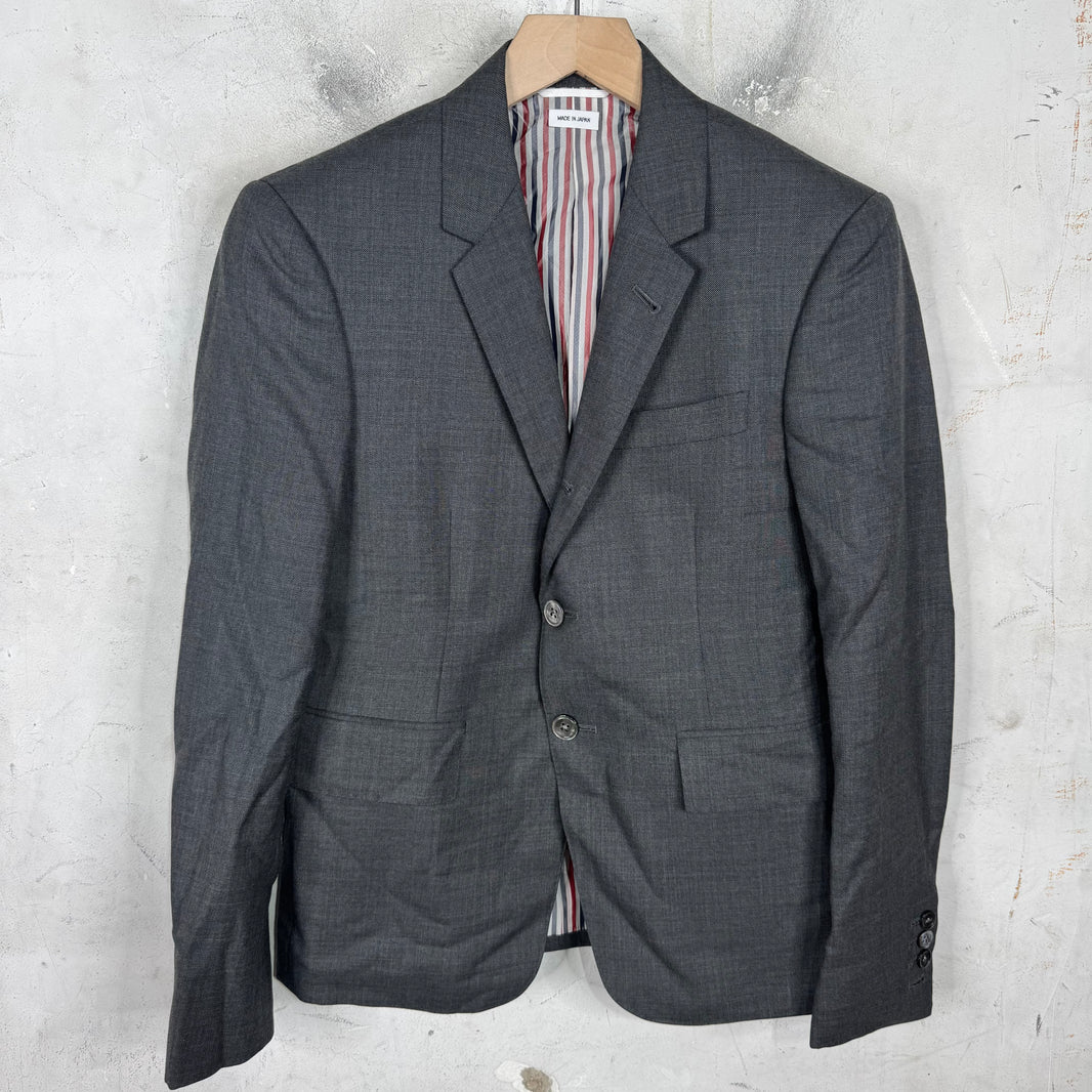 Thom Browne Dark Grey Tailored Lined Blazer