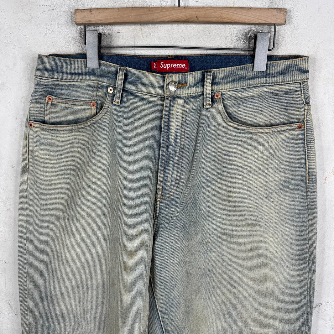 Supreme Loose Fit Classic Logo Mudded Jeans
