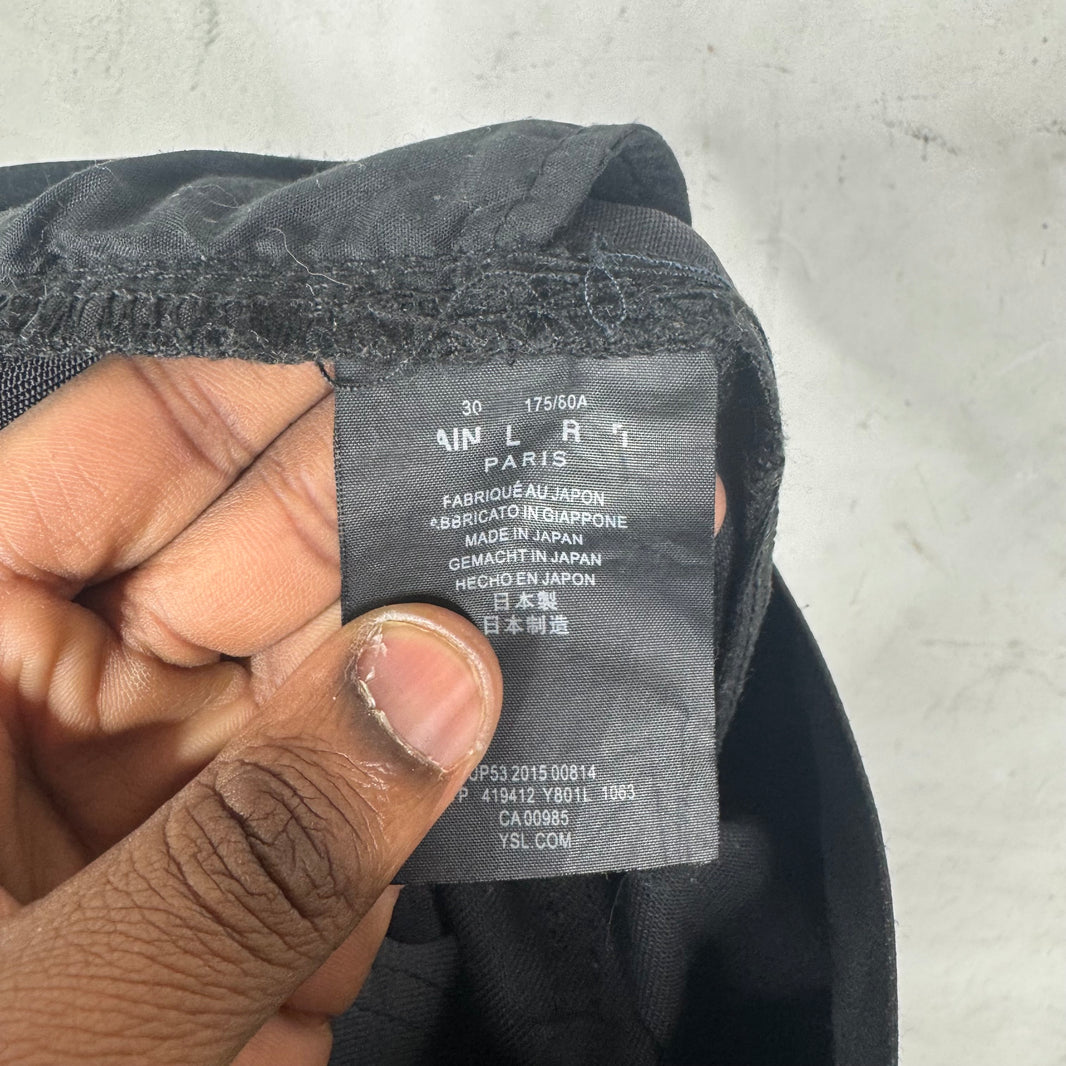 Saint Laurent Black Waxed D02 Skinny Jeans