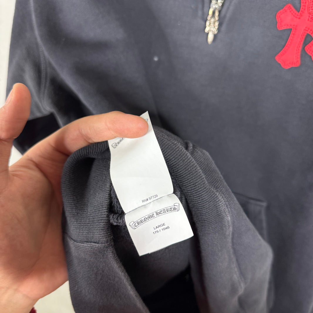 Chrome Hearts Navy Paperjam Quarter Zip