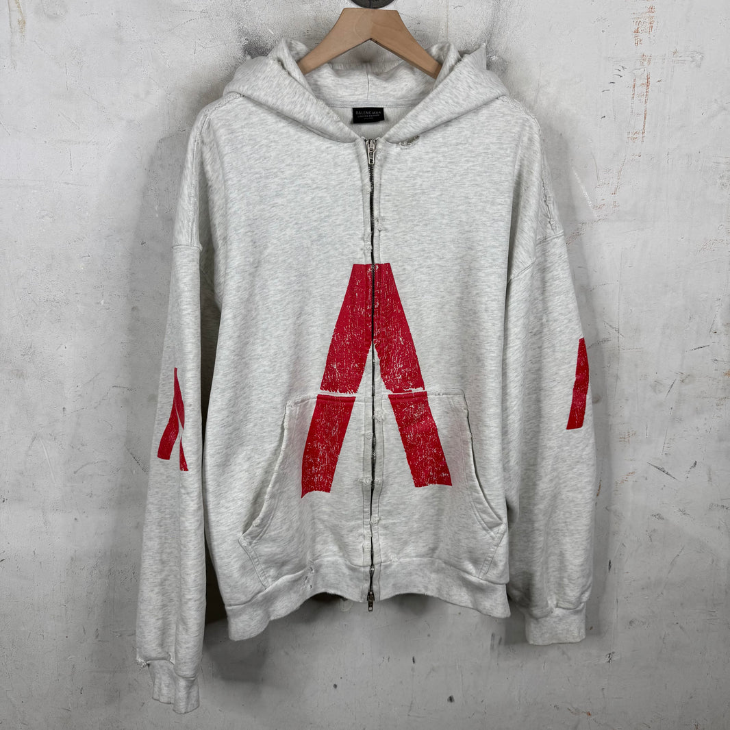 Balenciaga Grey Archive Music Zip Hoodie