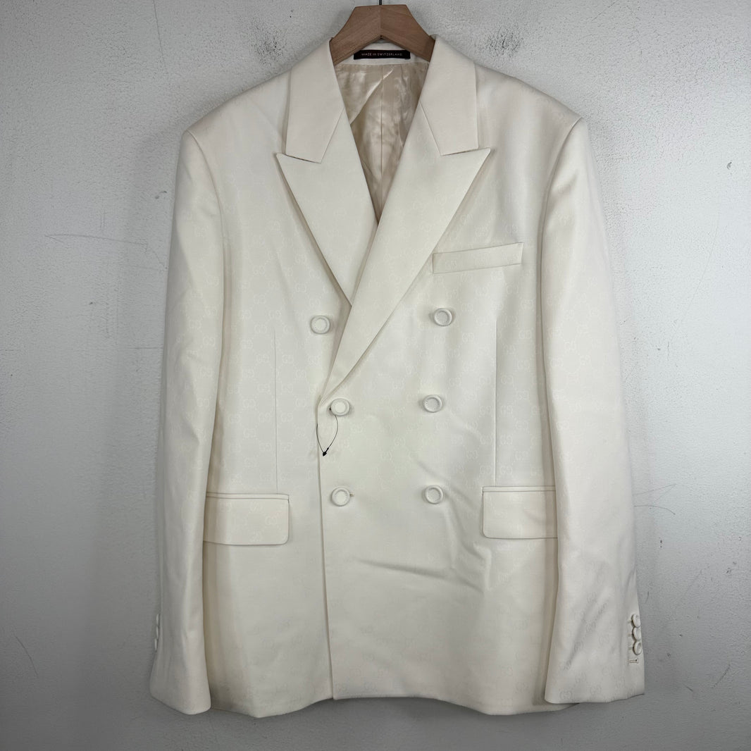 Gucci Tonal GG Monogram White Suit Set