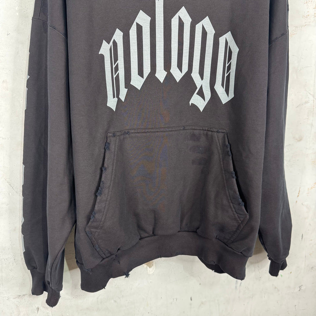 Balenciaga Distressed No Logo Hoodie