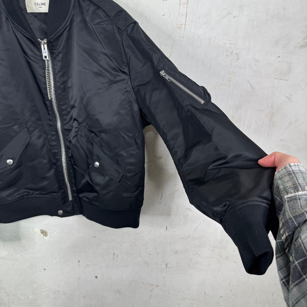 Celine Epaulette Bomber Nylon Jacket