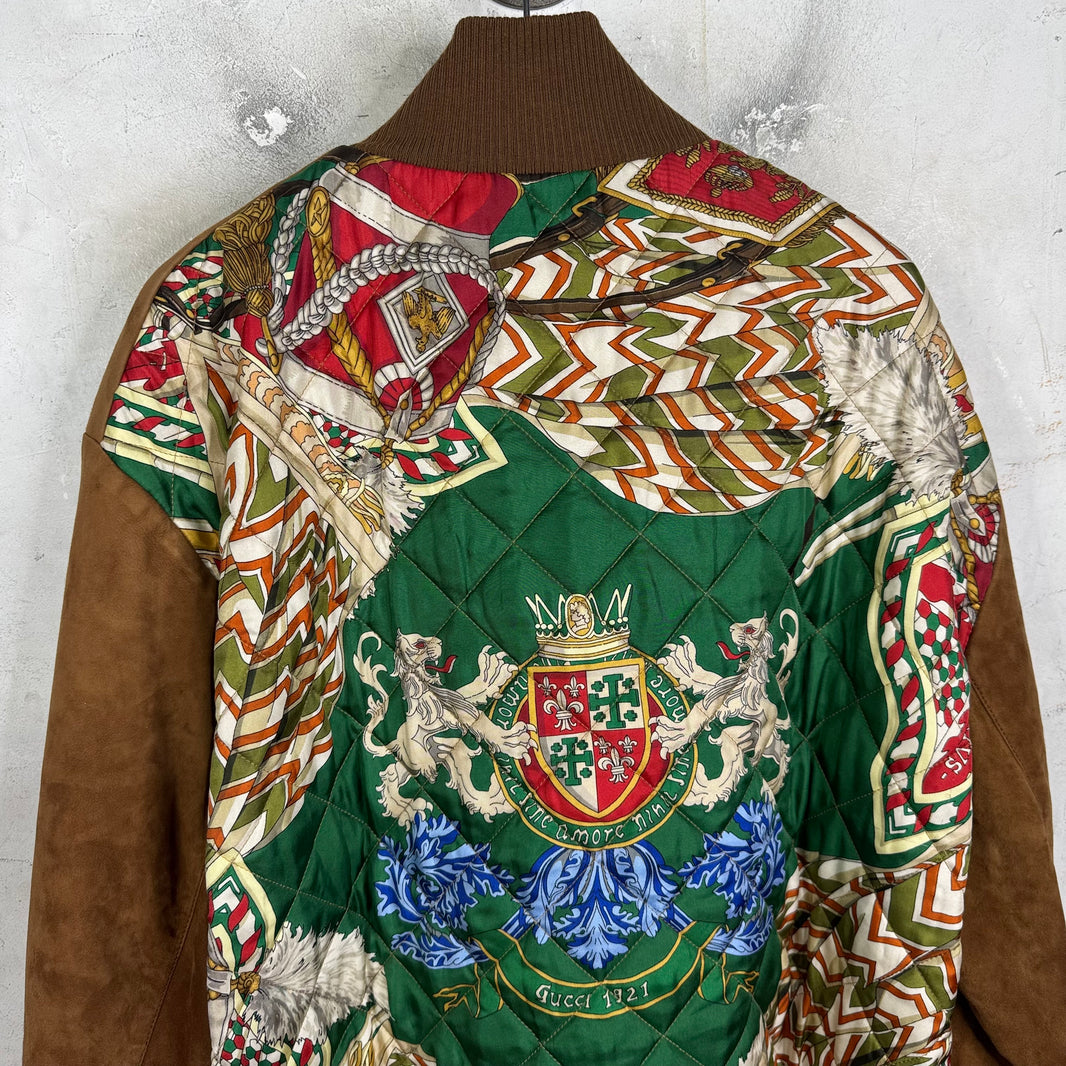 Gucci Suede Quilted Silk Bengal Jacket