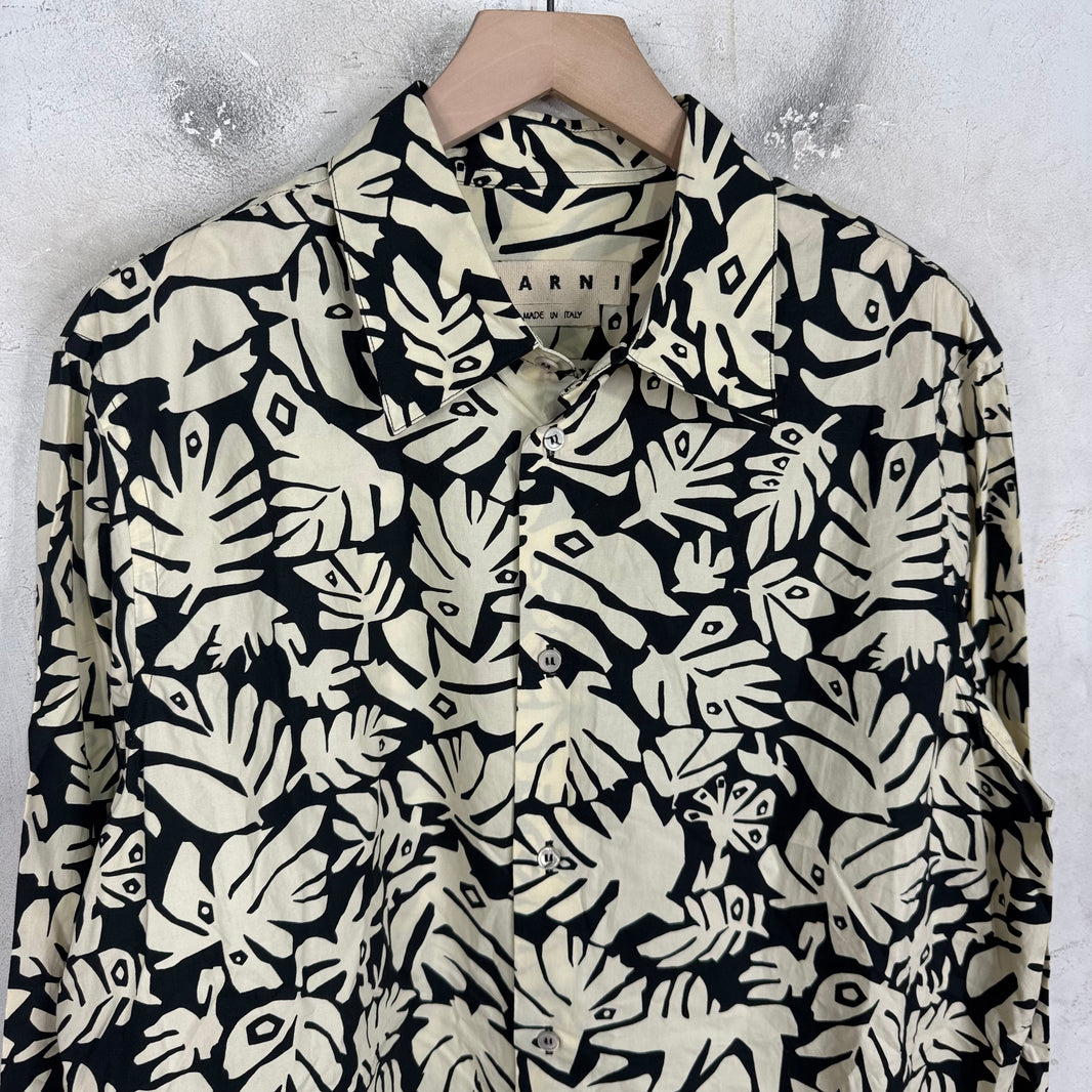 Marni Black/Beige Floral LS Shirt