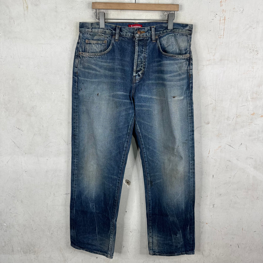 Supreme Medium Wash Loose Fit Selvedge Jeans