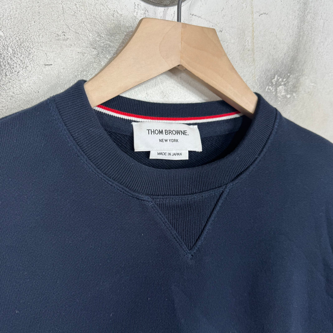 Thom Browne Navy Crewneck