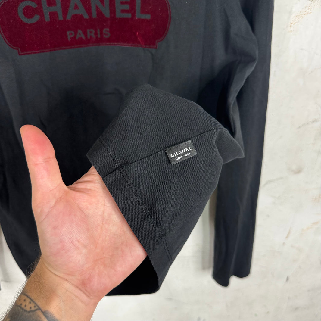 Chanel Uniform Velvet Logo L/S T-Shirt