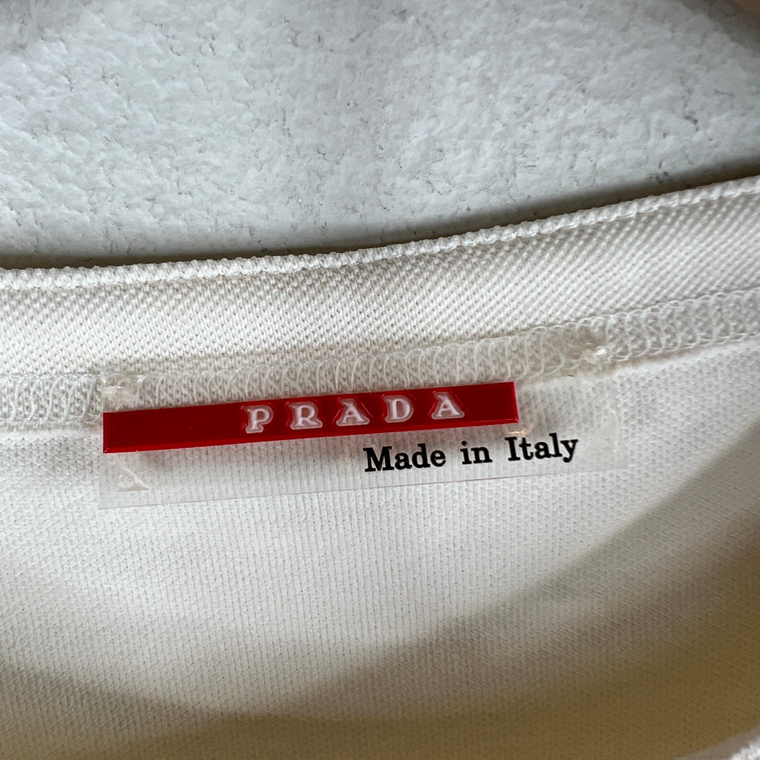 Prada White Zipper Detail T-Shirt