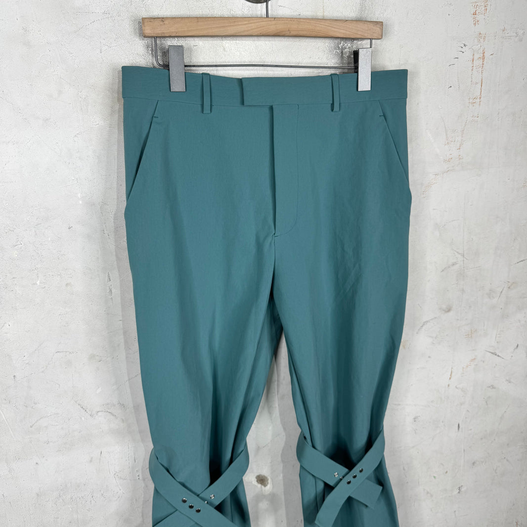 Bottega Veneta Teal Nylon Tied Bondage Pants
