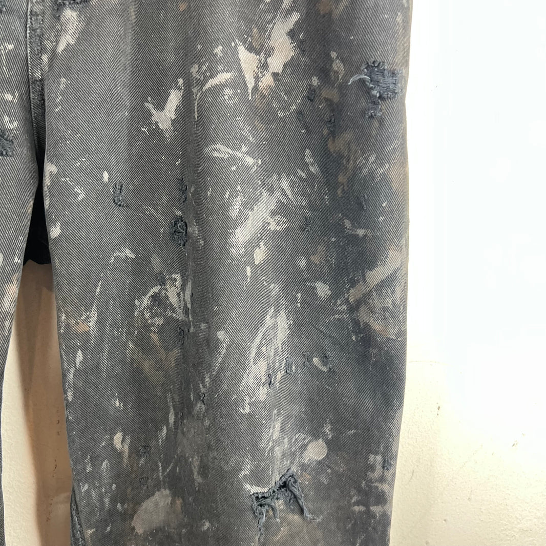 Balenciaga Black Mud Distressed Jeans