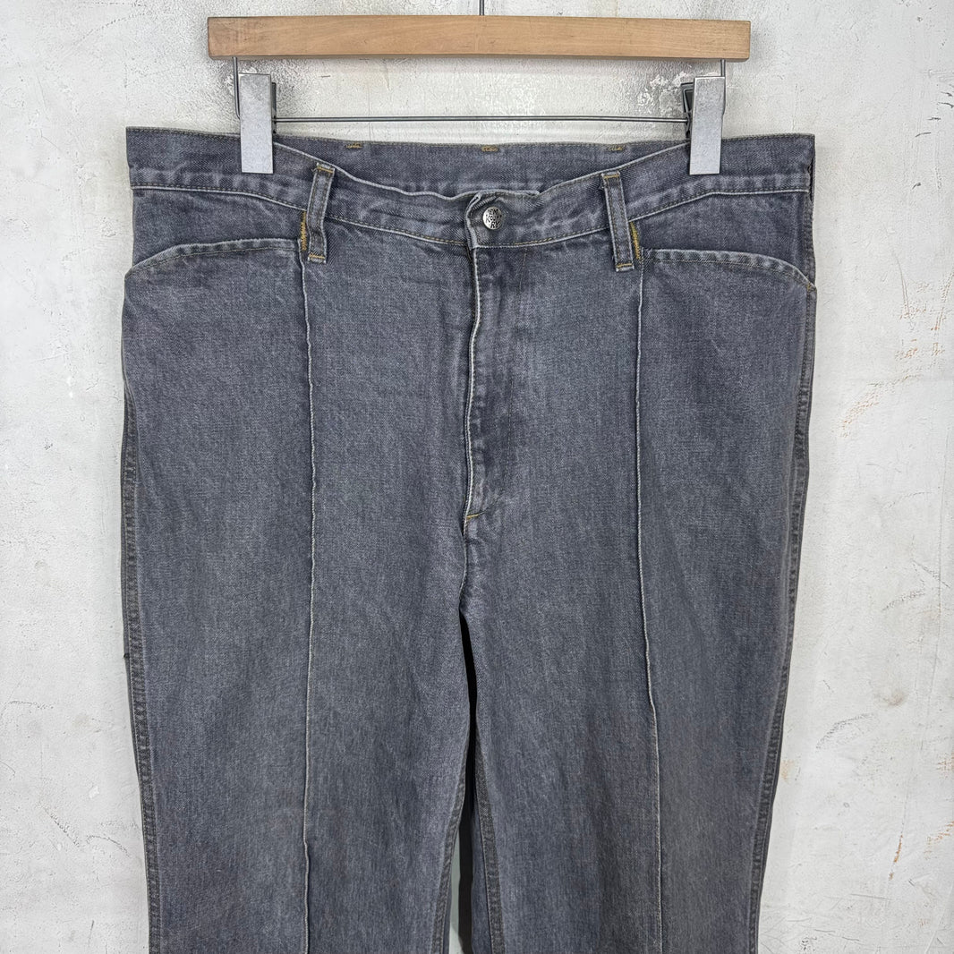 Kapital Stitch Pleated Flared Jeans