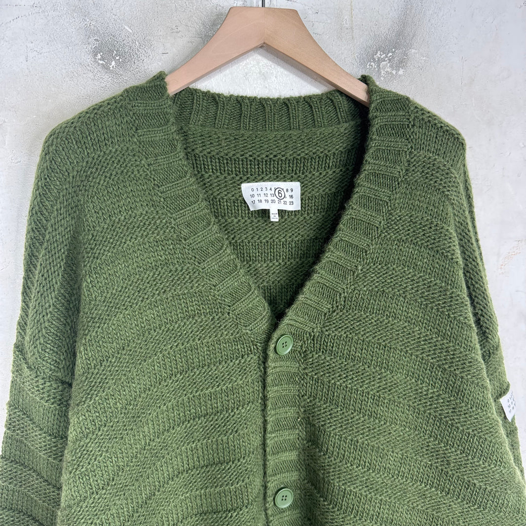 Margiela MM6 Green Frayed Cardigan
