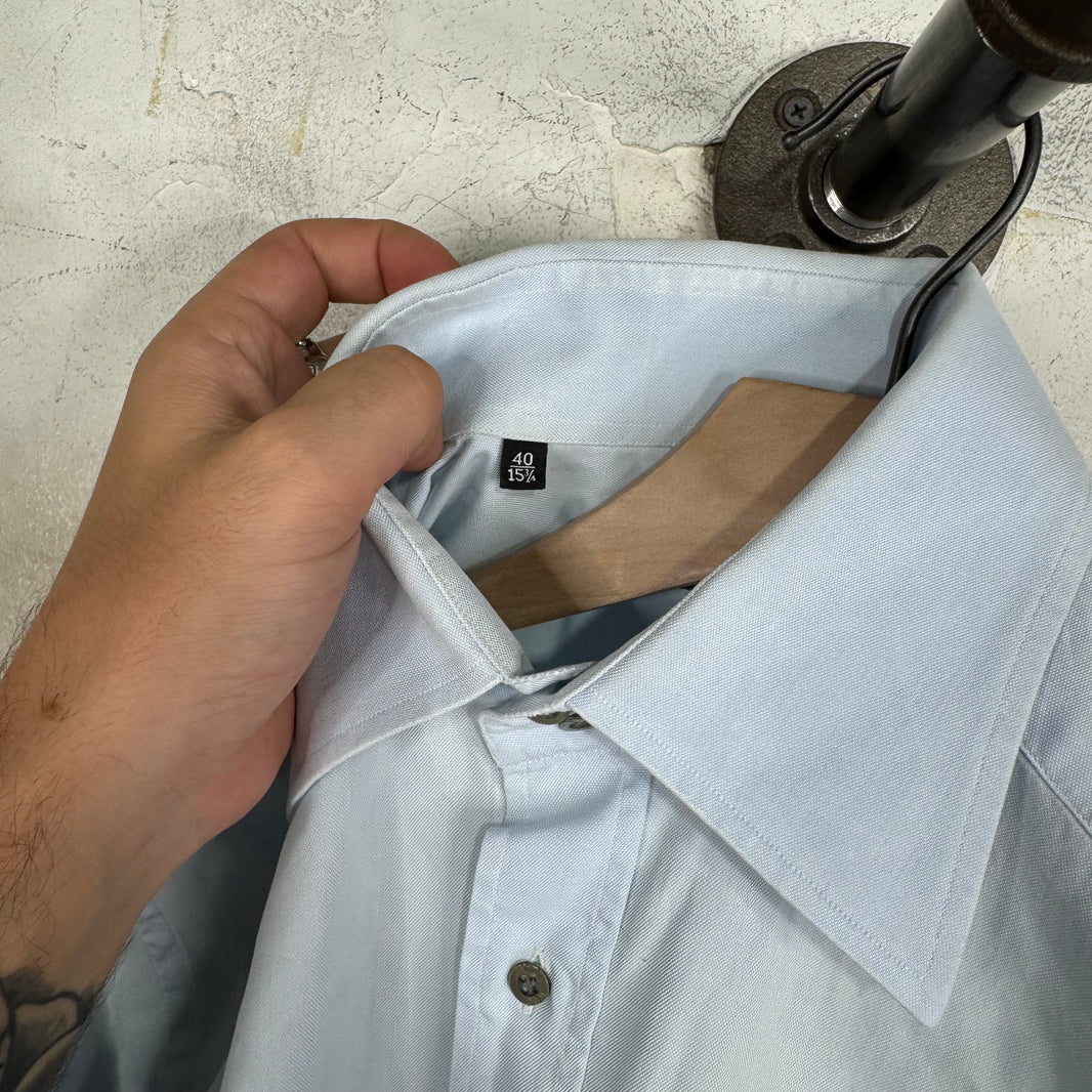 Gucci Tom Ford Curved Pannel Blue LS Shirt