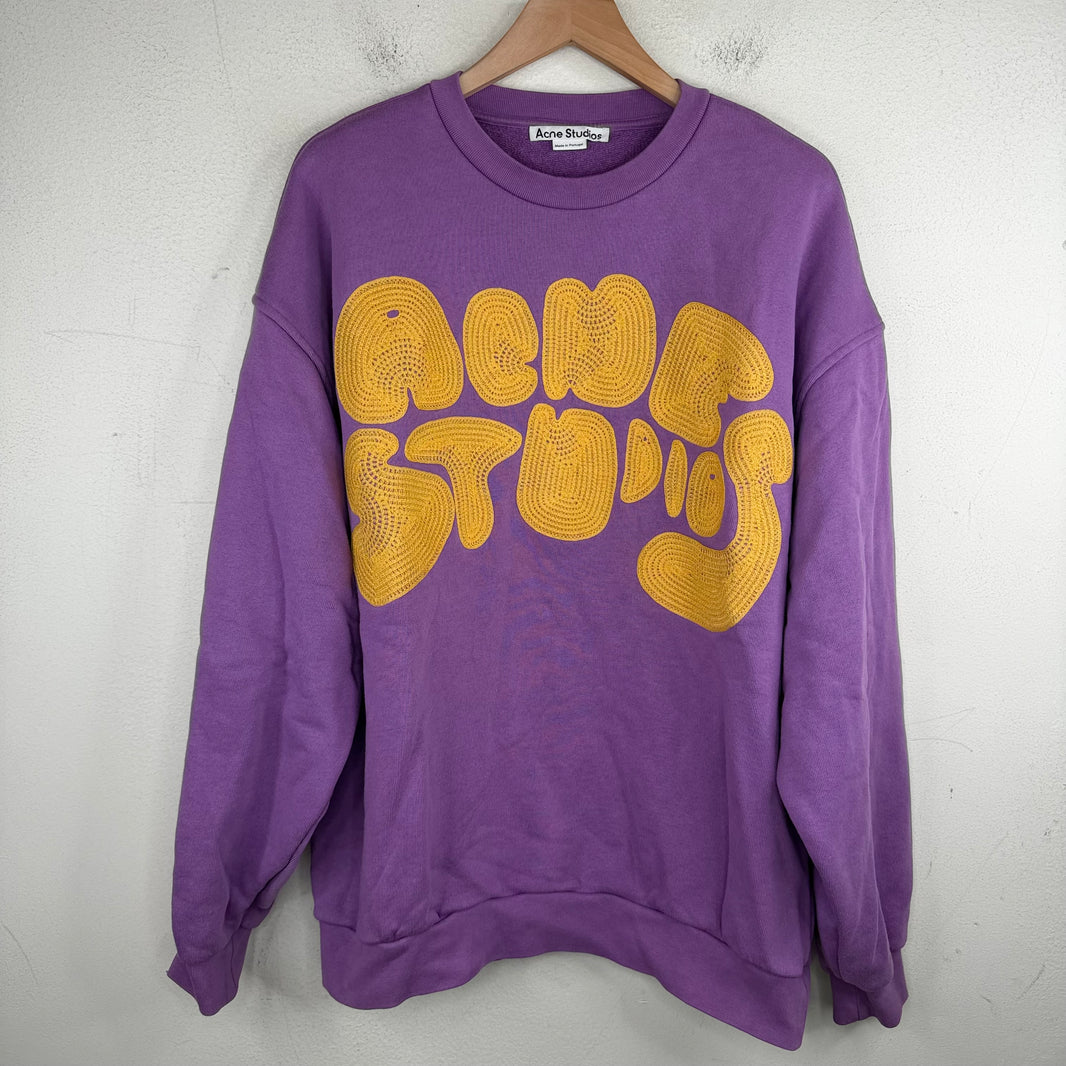 Acne Studios Chaintstich Logo Purple Crewneck