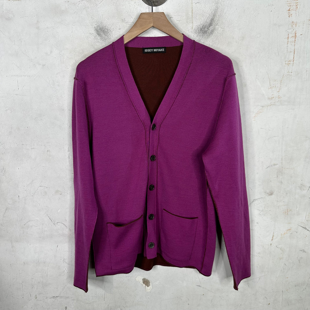 Issey Miyake Color Block Cardigan Sweater