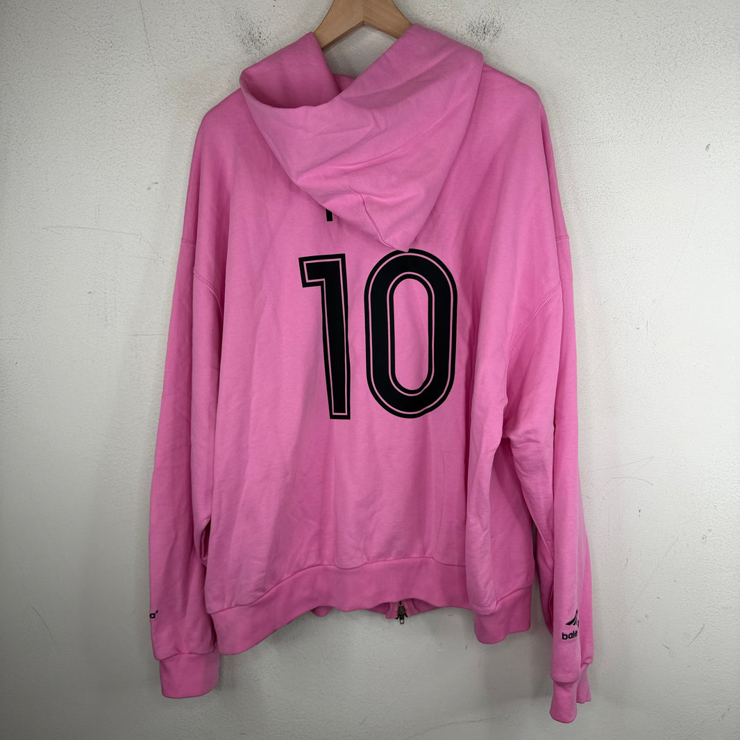 Balenciaga Pink Soccer Zip Hoodie
