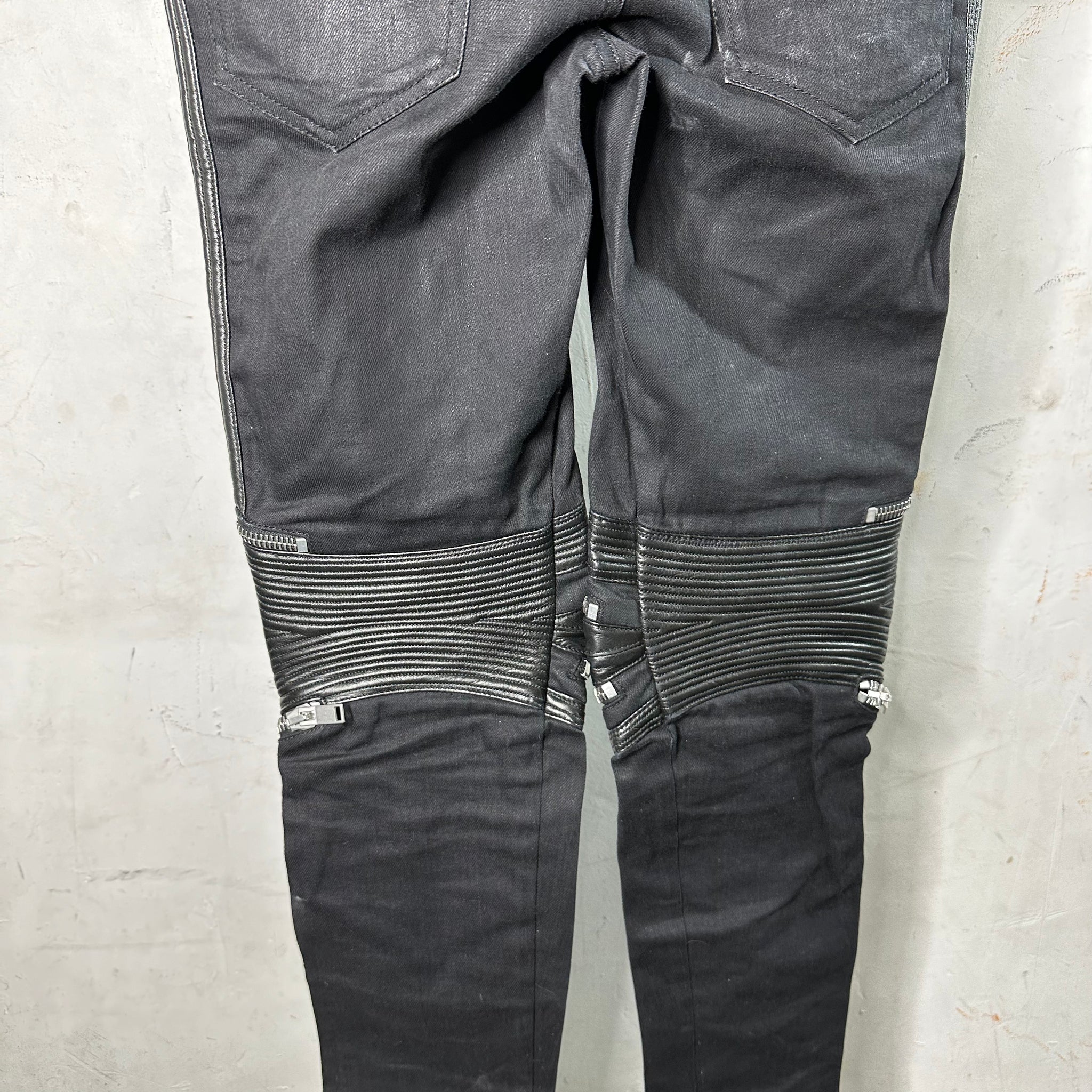 Saint Laurent Waxed Biker Jeans www.Lukes.store