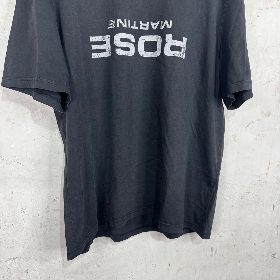 Martine Rose Black Upside Down Logo T-Shirt