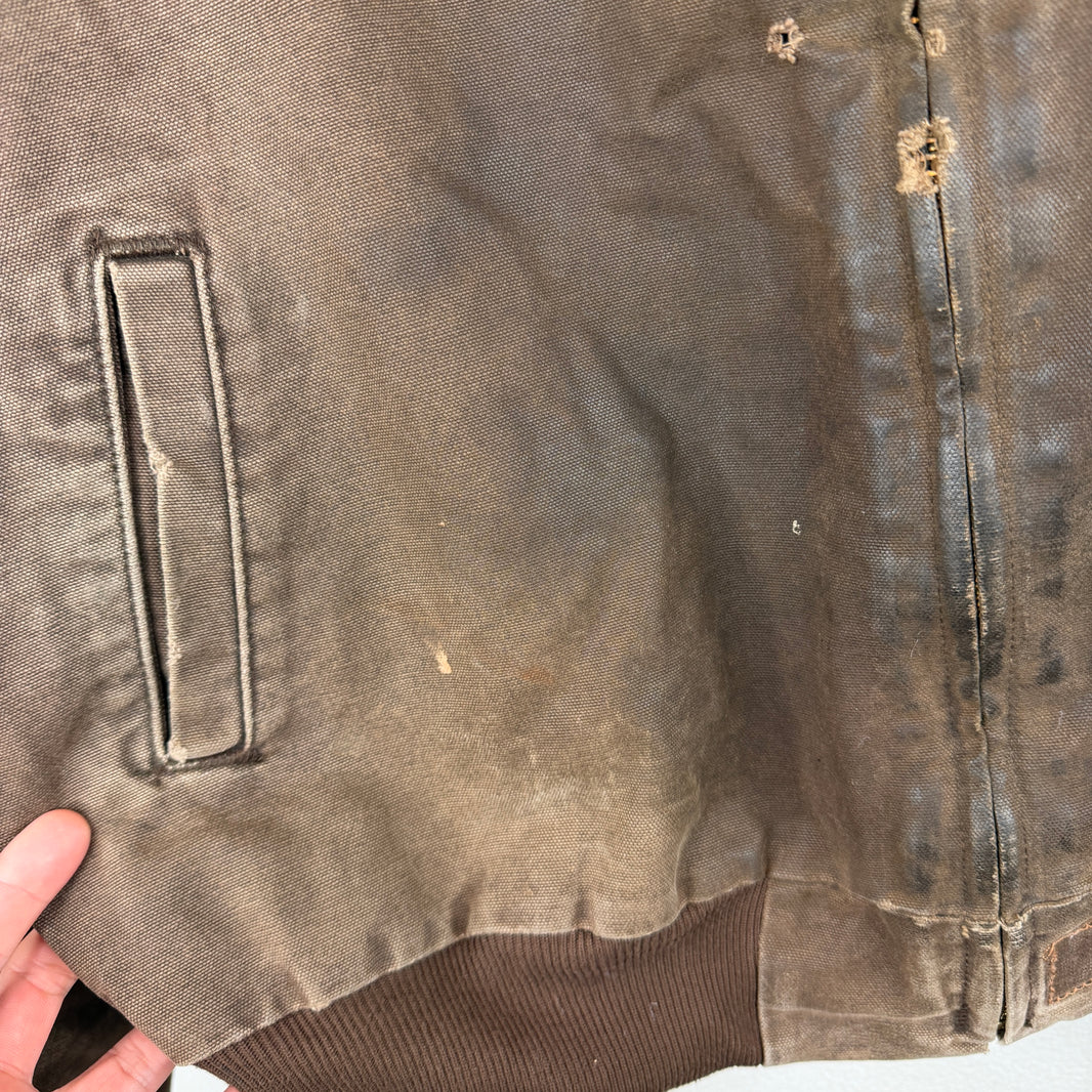 Vintage Carhartt Brown Santa Fe Pleasant Valley Woodcarving Jacket