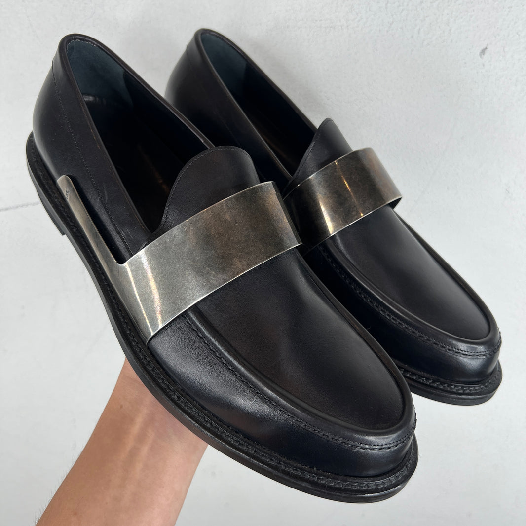 YSL Metal Strap Loafers