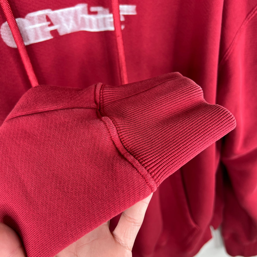 Off White Red Blur Logo Hoodie