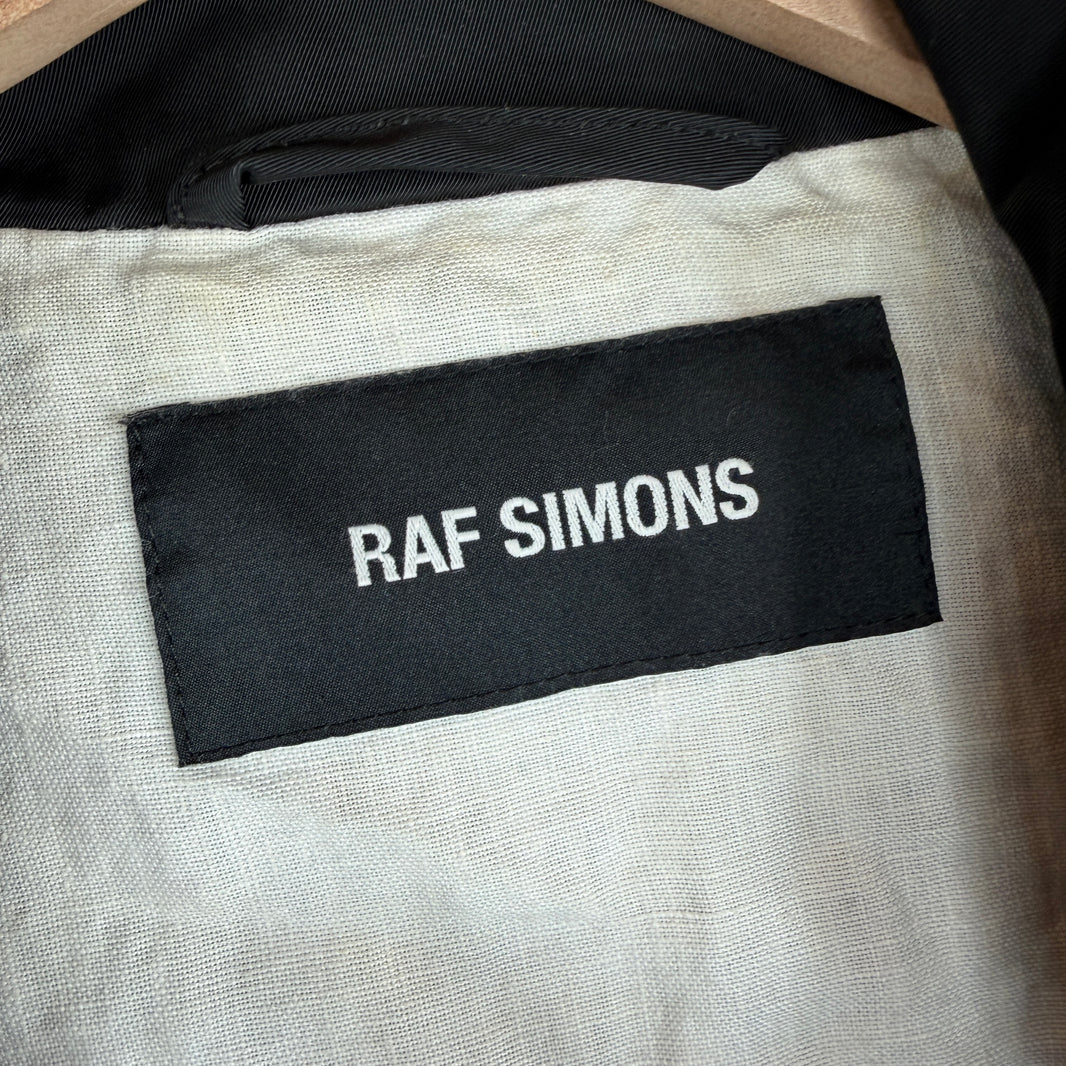 Raf Simons Black Nylon Collar Strap Trench Coat