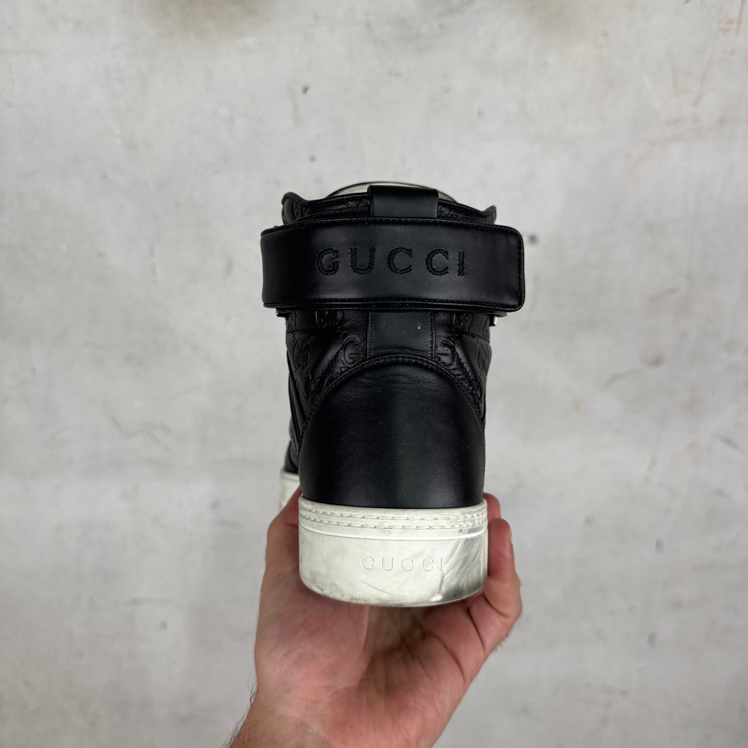 Gucci High Top Embossed Monogram Sneakers