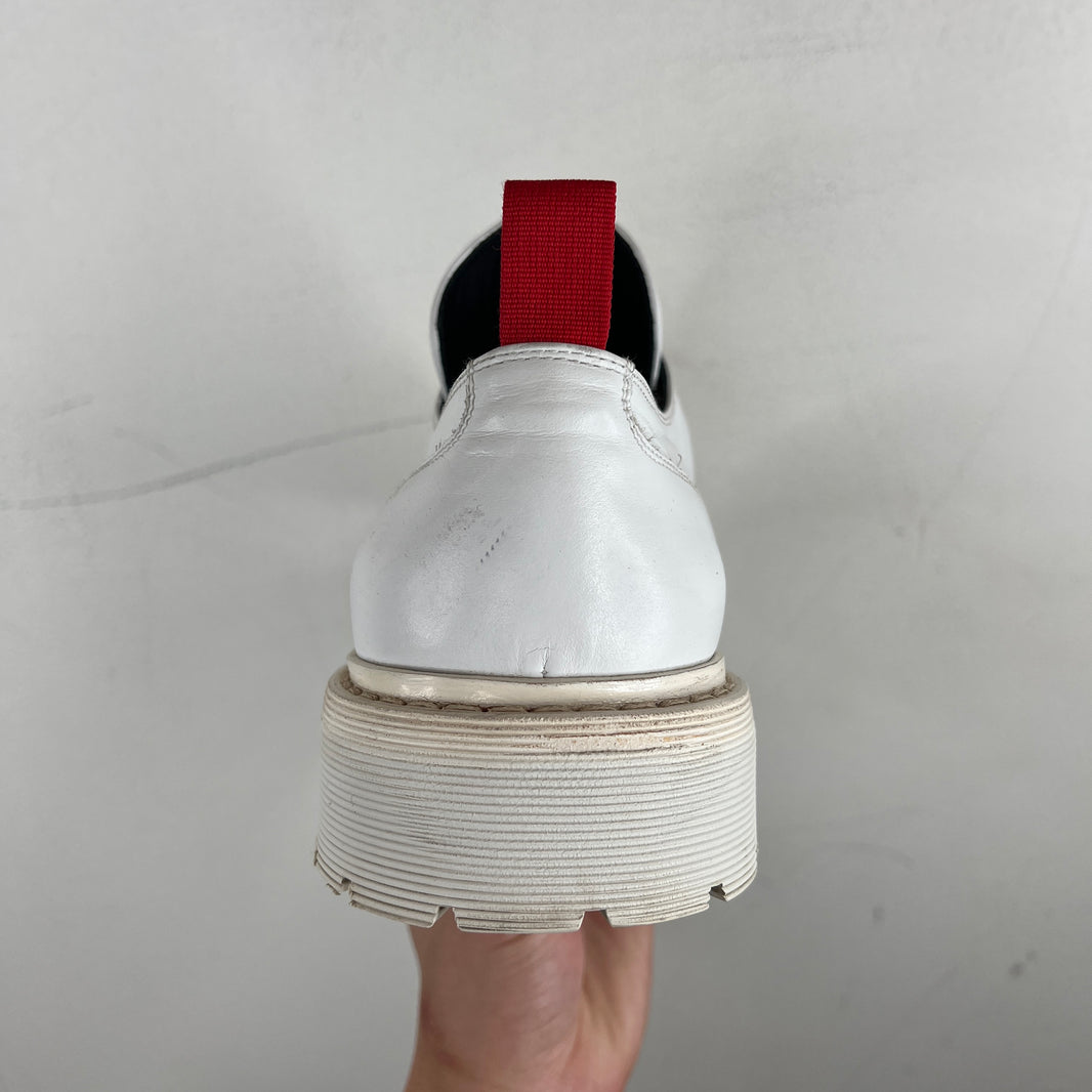 424 White Leather Derbys