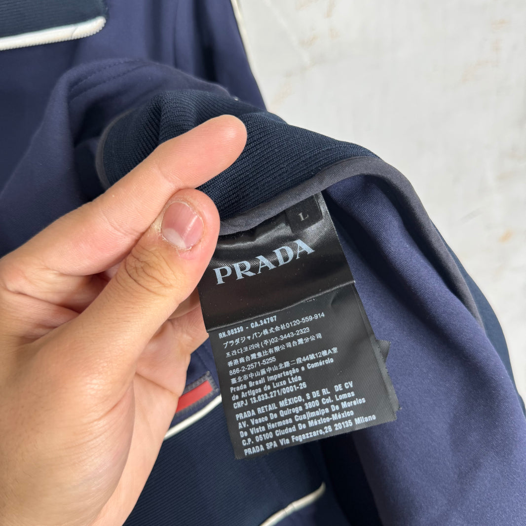 Prada Navy Red Bar Track Jacket
