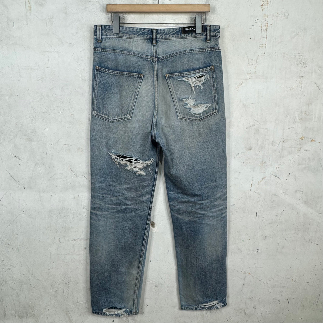Balenciaga Distressed Layered Track Jeans