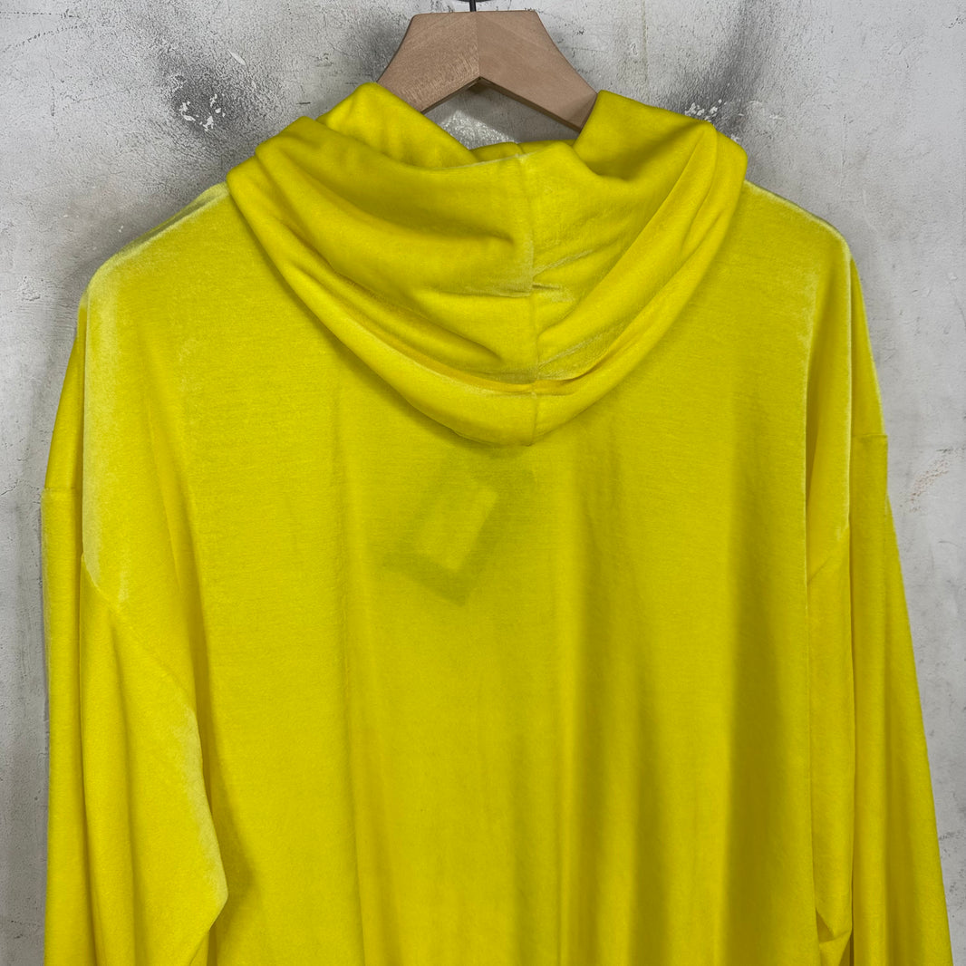 Balenciaga Yellow Velour Zip Up Hoodie